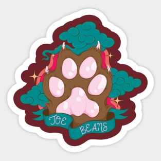 Brown Cat Toe Beans Sticker